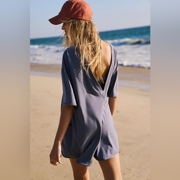 Free People Hot Shot Tee Romper💙 - Picture 10 of 11